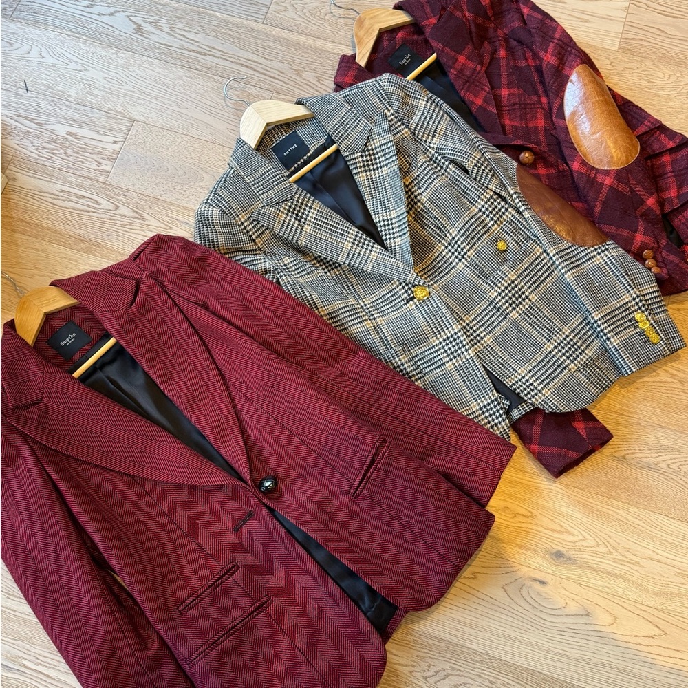 Smythe Plaid Blazer with Brown Elbow Patches - Picture 4 of 12